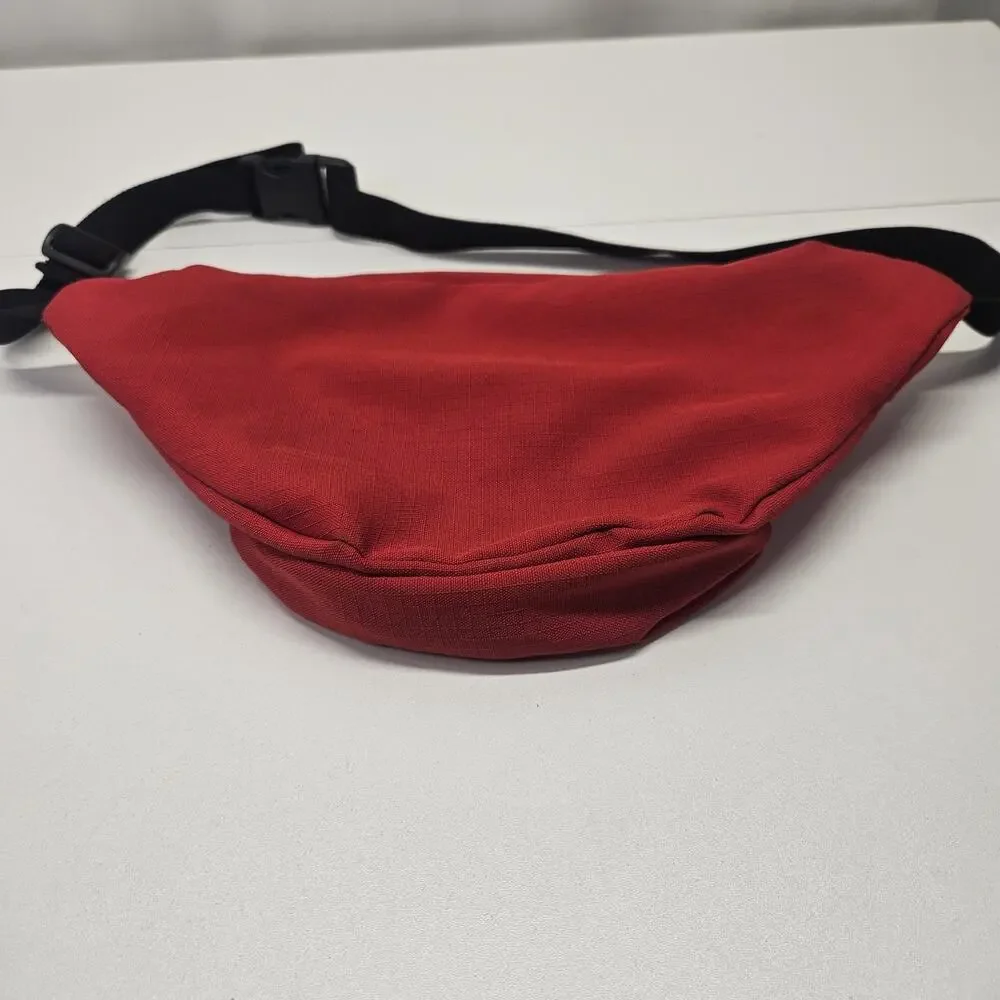 JANSPORT RED Fanny Pack Belt Buckle Bag 2-Zipper Pocket